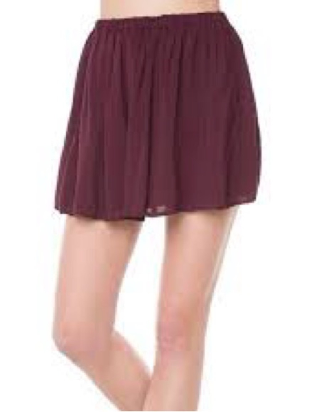 Brandy Melville Burgundy Flared Mini Skirt